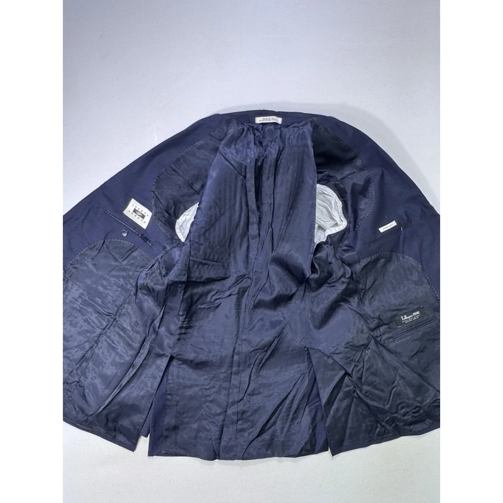 Joseph Abboud Tollegno 1900 Wool Blazer Sport Coat 44R Extreme Slim Black Blue